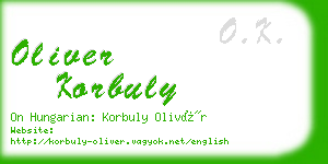 oliver korbuly business card